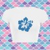 impiad White Flower Graphic T-Shirt for Women – Artistic and Comfortable Crew Neck Tee