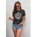 impiad Black Wildflowers Graphic T-Shirt for Women – Unique and Comfortable Crew Neck Tee